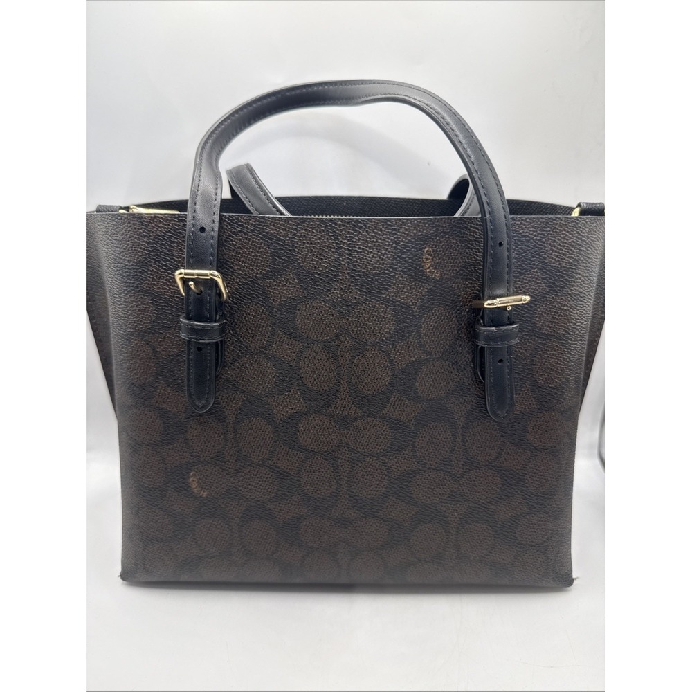 Coach Mollie Tote 25 in Signature Canvas Women Brown Black - Picture 6 of 12